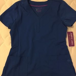 Blue Scrub top by healing hands